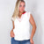 Pol White with Red Contrast Thermal Sleeveless V Neck Top - Boujee Boutique 