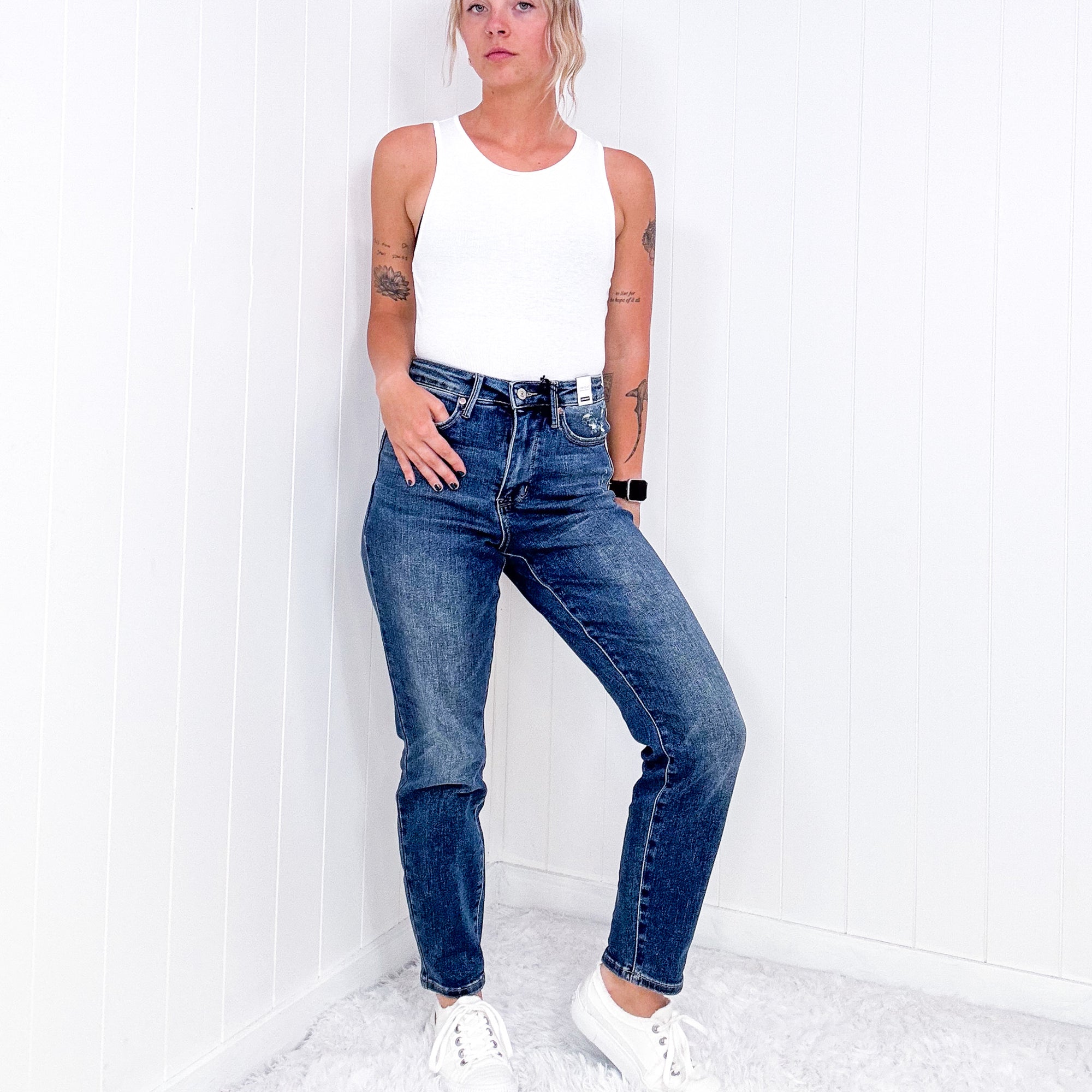 Judy Blue Nicole Tummy Control High Waist Slim Jeans - Boujee Boutique 