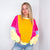 Cozy Sunset Fuchsia and Lime Balloon Washed Terry Long Sleeve Pullover - Boujee Boutique 