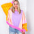 Cozy Sunset Lavender Peach Balloon Washed Terry Long Sleeve Pullover - Boujee Boutique 