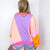 Cozy Sunset Lavender Peach Balloon Washed Terry Long Sleeve Pullover - Boujee Boutique 