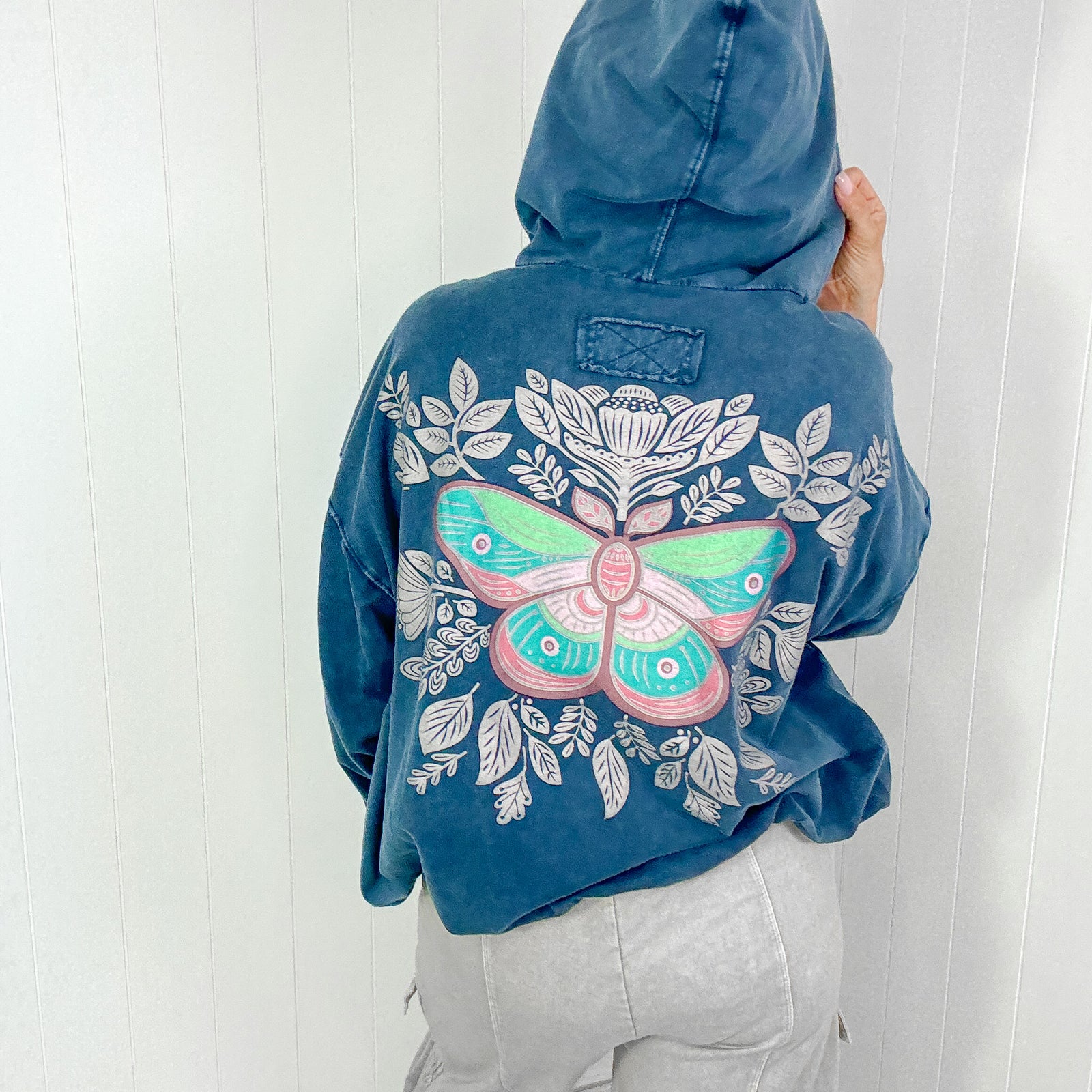 Wildflower Wonderland Butterfly Long Sleeve Hoodie in 3 Colors - Boujee Boutique 