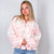 Pol Blush Annabelle Pearly Floral Lace Button Down Jacket - Boujee Boutique 