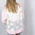 Pol Blush Annabelle Pearly Floral Lace Button Down Jacket - Boujee Boutique 