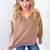 Tell A Story Color Block Washed Terry Long Sleeve Pullover In 2 Options