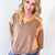 Tell A Story Color Block Washed Terry Long Sleeve Pullover In 2 Options