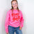 Christmas Merry Bright Hot Pink Long Sleeve Fleece Sweatshirt