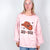 Dusty Pink Cow Girl Graphic Sweatshirt with Open Hem Pullover - Boujee Boutique 