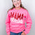 Glitter Print on Hot Pink Mama Claus Graphic Fleece Sweatshirt