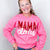 Glitter Print on Hot Pink Mama Claus Graphic Fleece Sweatshirt