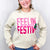 Glitter Feelin' Festive on Tan Graphic Fleece Long Sleeve Sweatshirt