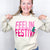 Glitter Feelin' Festive on Tan Graphic Fleece Long Sleeve Sweatshirt