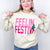 Glitter Feelin' Festive on Tan Graphic Fleece Long Sleeve Sweatshirt