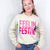 Glitter Feelin' Festive on Tan Graphic Fleece Long Sleeve Sweatshirt