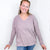 Fun With You Long Sleeve V-Neck Top In Mocha