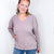 Fun With You Long Sleeve V-Neck Top In Mocha