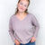 Fun With You Long Sleeve V-Neck Top In Mocha