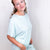 Always There Loose Fit Short Sleeve Top In Aqua