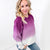 Ombre Opulence Luxe Corded Crewneck Sweatshirt In Purple and Silver