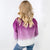 Ombre Opulence Luxe Corded Crewneck Sweatshirt In Purple and Silver