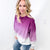 Ombre Opulence Luxe Corded Crewneck Sweatshirt In Purple and Silver