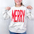 BIG Merry Soft Fleece Screen Printed Long Sleeve Grey Sweatshirt