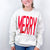 BIG Merry Soft Fleece Screen Printed Long Sleeve Grey Sweatshirt