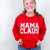 Red Mama Claus Graphic Fleece Long Sleeve Sweatshirt