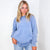 Over the Moon Long Pullover Top with Pockets in Grey Blue - Boujee Boutique 