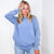 Over the Moon Long Pullover Top with Pockets in Grey Blue - Boujee Boutique 