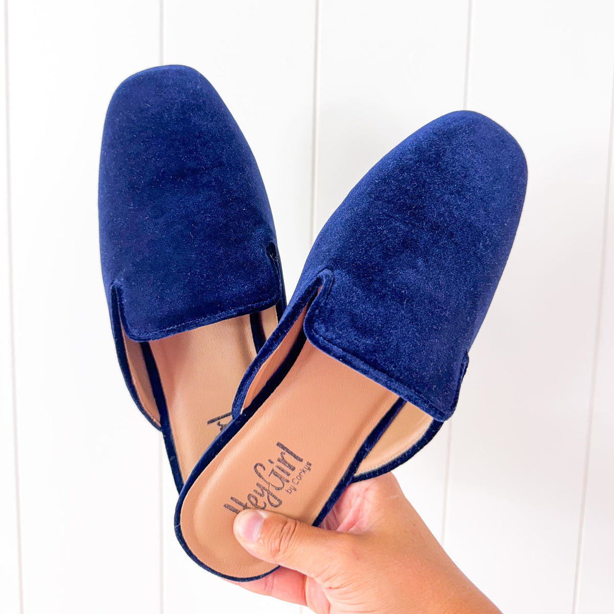 Corky&#39;s Spotlight Navy Velvet Slip on Shoes - Boujee Boutique 