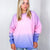 Malibu Purple Pink and Blue Ombre Luxe Soft Corded Long Sleeve Pullover - Boujee Boutique 