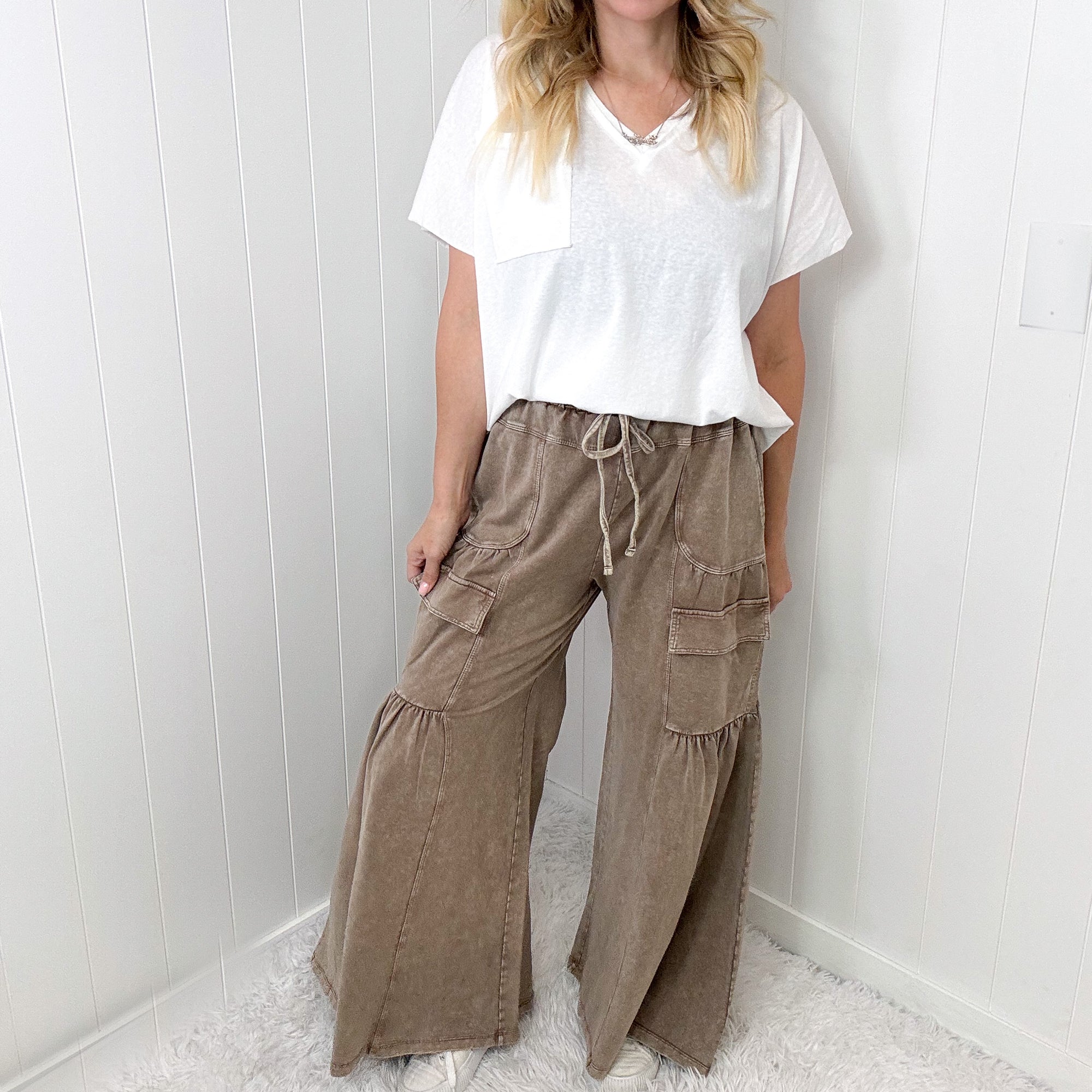 Empty Slate Mineral Washed Terry Knit Pants In 5 Options