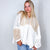 Pol Lace Me Up Beige and White Multi Lace and Ribbed Hoodie - Boujee Boutique 