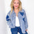 POL Love Knot Oversized Heart Button Up Denim Jacket - Boujee Boutique 