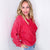 Red Snow Washed Oversized Luxe Soft Corded Crewneck Pullover - Boujee Boutique 