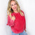 Red Snow Washed Oversized Luxe Soft Corded Crewneck Pullover - Boujee Boutique 