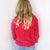 Red Snow Washed Oversized Luxe Soft Corded Crewneck Pullover - Boujee Boutique 