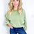 Easy Evening Sage Mineral Washed Terry Pullover - Boujee Boutique 