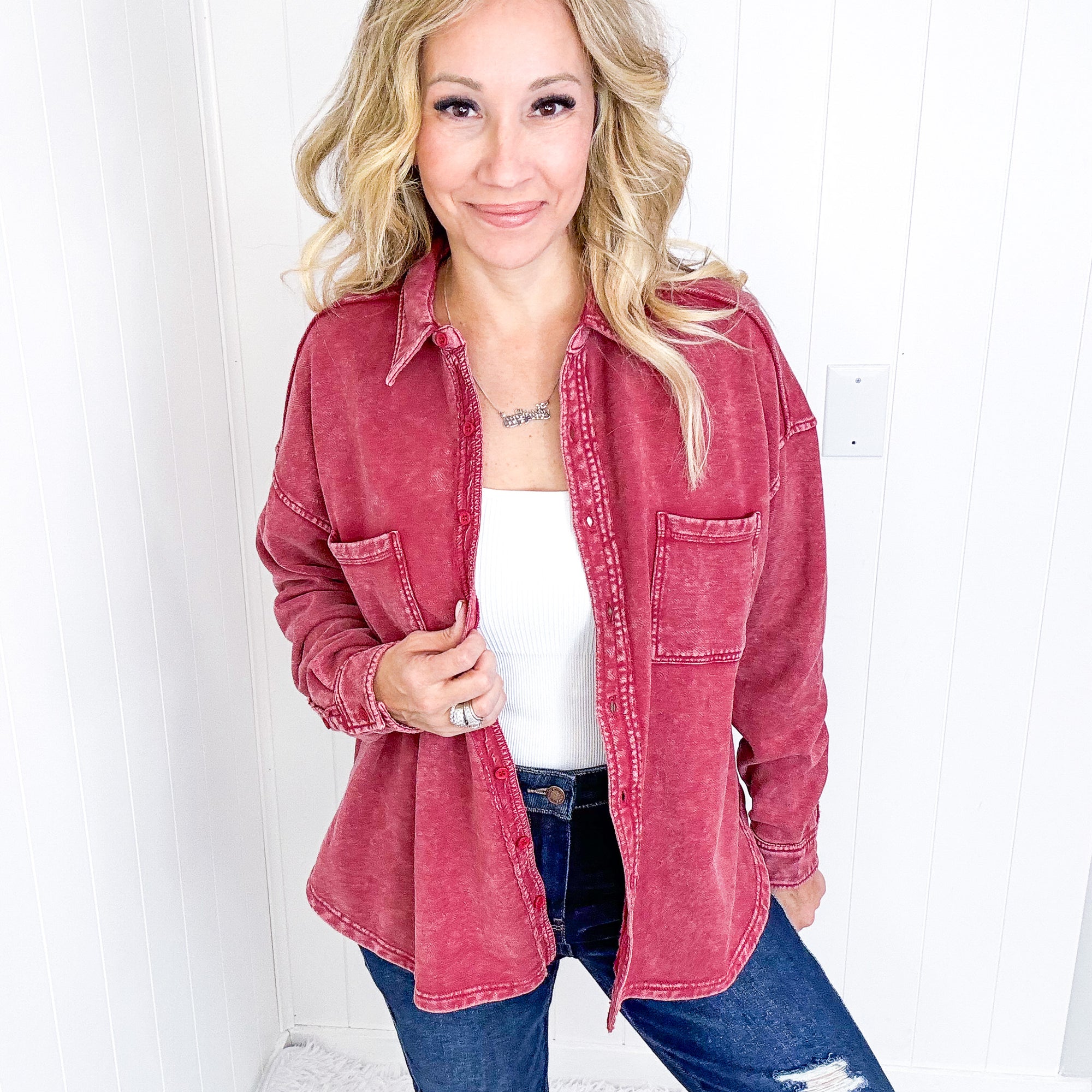 Weekend Wanderer Terry Button Up Jacket or Top in 3 Colors - Boujee Boutique 