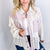 Pol Fancy Grey and Lilac Lace and Crochet Button Up Jacket - Boujee Boutique 