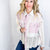 Pol Fancy Grey and Lilac Lace and Crochet Button Up Jacket - Boujee Boutique 