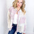 Pol Fancy Grey and Lilac Lace and Crochet Button Up Jacket - Boujee Boutique 