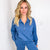 Blue Crush Luxe Lounge Pullover Top and Straight Leg Set - Boujee Boutique 