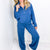 Blue Crush Luxe Lounge Pullover Top and Straight Leg Set - Boujee Boutique 