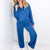 Blue Crush Luxe Lounge Pullover Top and Straight Leg Set - Boujee Boutique 