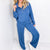 Blue Crush Luxe Lounge Pullover Top and Straight Leg Set - Boujee Boutique 