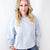 Faded Denim Oversized Luxe Soft Corded Crewneck Long Sleeve Pullover - Boujee Boutique 