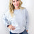 Faded Denim Oversized Luxe Soft Corded Crewneck Long Sleeve Pullover - Boujee Boutique 