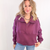 Washed Burgundy Relaxed Fit Pull Over Sweatshirt - Boujee Boutique 